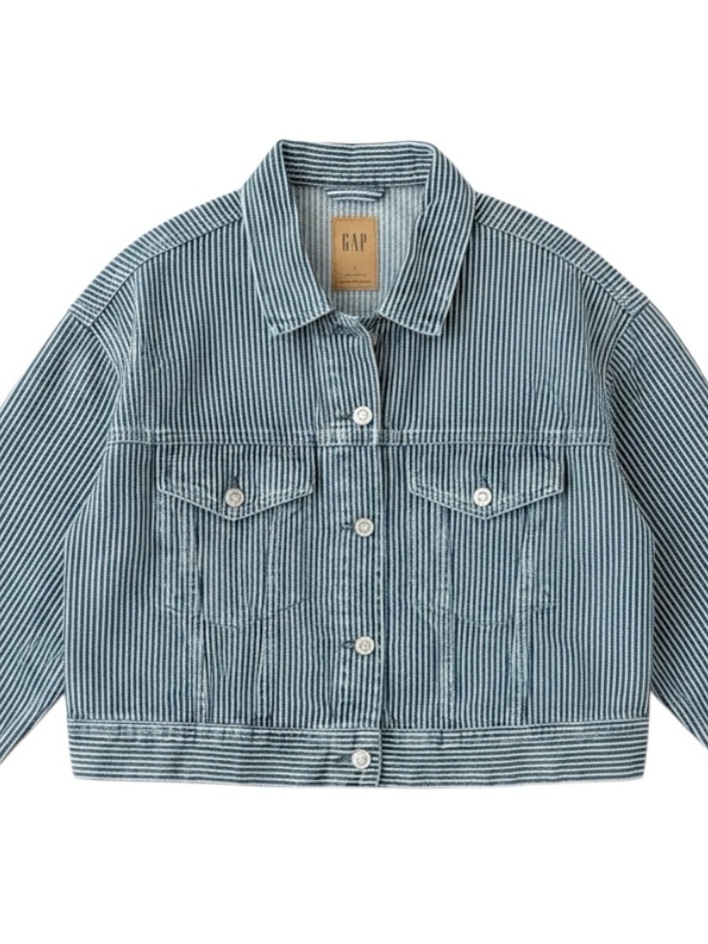 Gap Denim Stripe Cropped Jean Jacket